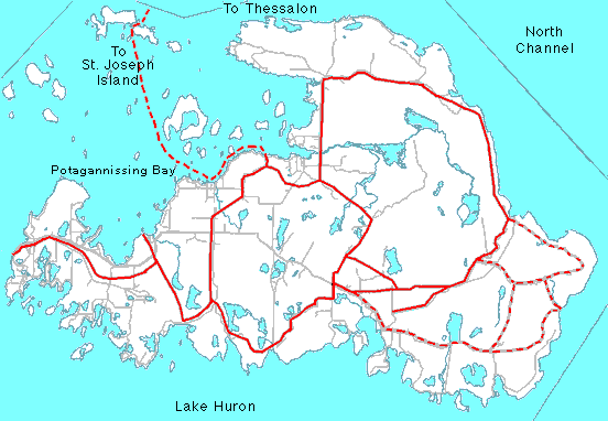 Drummond Island Snowmobile Trails Map